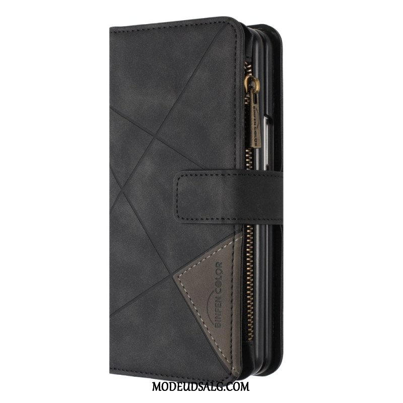 Læder Cover Samsung Galaxy Z Fold 6 Telefon Etui Binfen Color Geometry Wallet