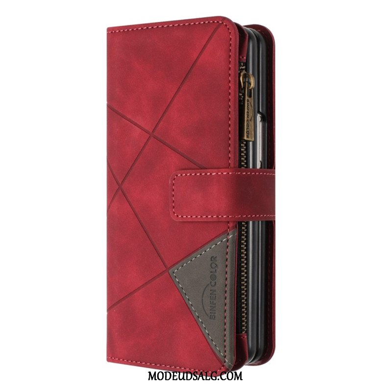 Læder Cover Samsung Galaxy Z Fold 6 Telefon Etui Binfen Color Geometry Wallet