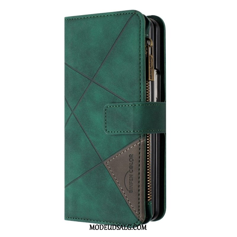 Læder Cover Samsung Galaxy Z Fold 6 Telefon Etui Binfen Color Geometry Wallet