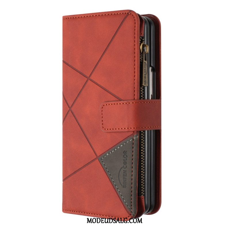 Læder Cover Samsung Galaxy Z Fold 6 Telefon Etui Binfen Color Geometry Wallet