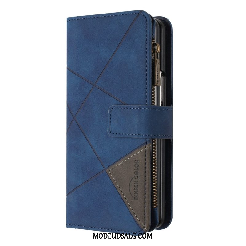 Læder Cover Samsung Galaxy Z Fold 6 Telefon Etui Binfen Color Geometry Wallet