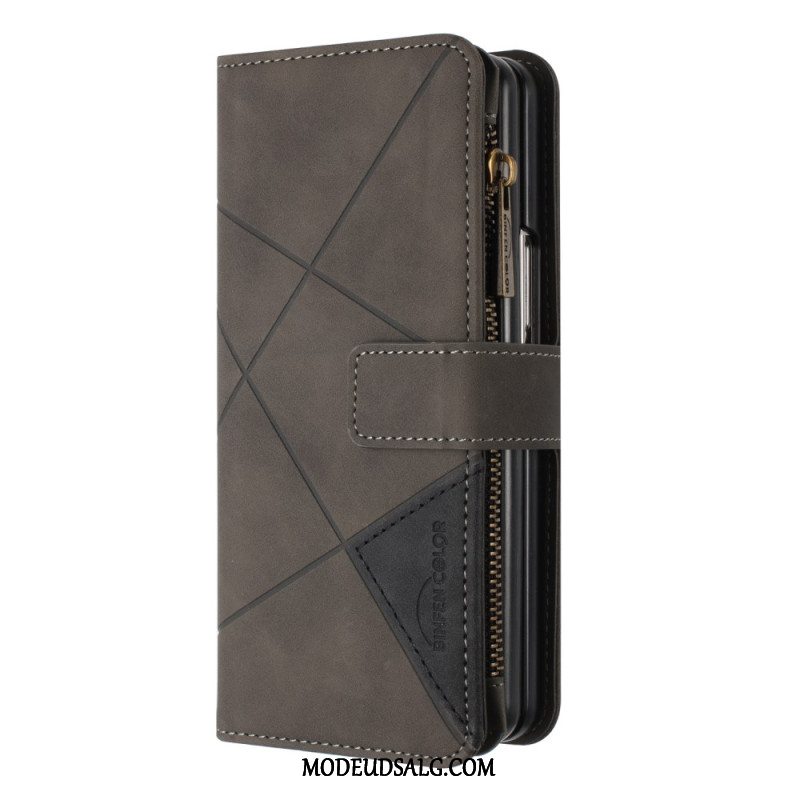 Læder Cover Samsung Galaxy Z Fold 6 Telefon Etui Binfen Color Geometry Wallet