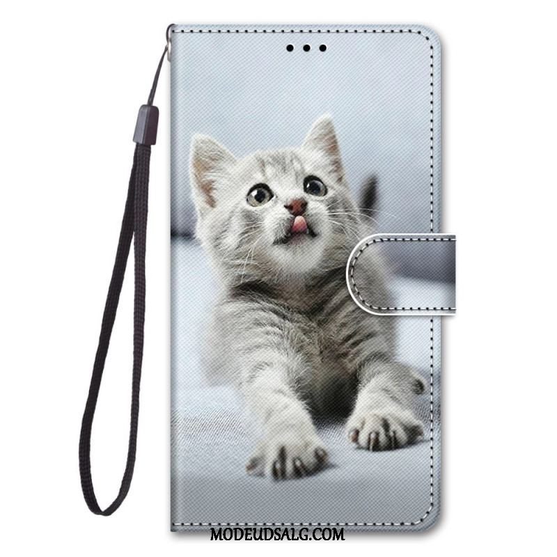 Læder Cover Xiaomi 12 / 12X Katte Med Snor