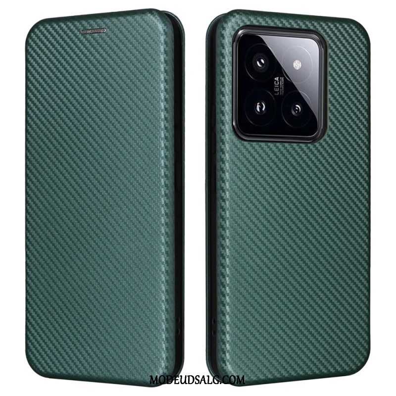 Læder Cover Xiaomi 14 Telefon Etui Kulfiber