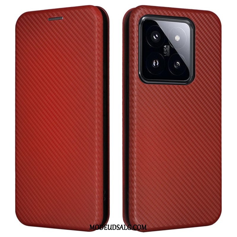 Læder Cover Xiaomi 14 Telefon Etui Kulfiber