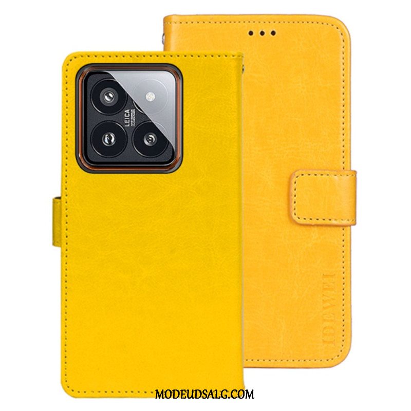 Læder Cover Xiaomi 14 Telefon Etui Retro Kunstlæder Idewei