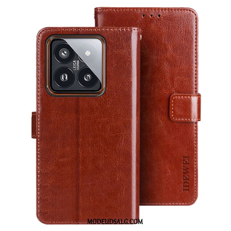 Læder Cover Xiaomi 14 Telefon Etui Retro Kunstlæder Idewei