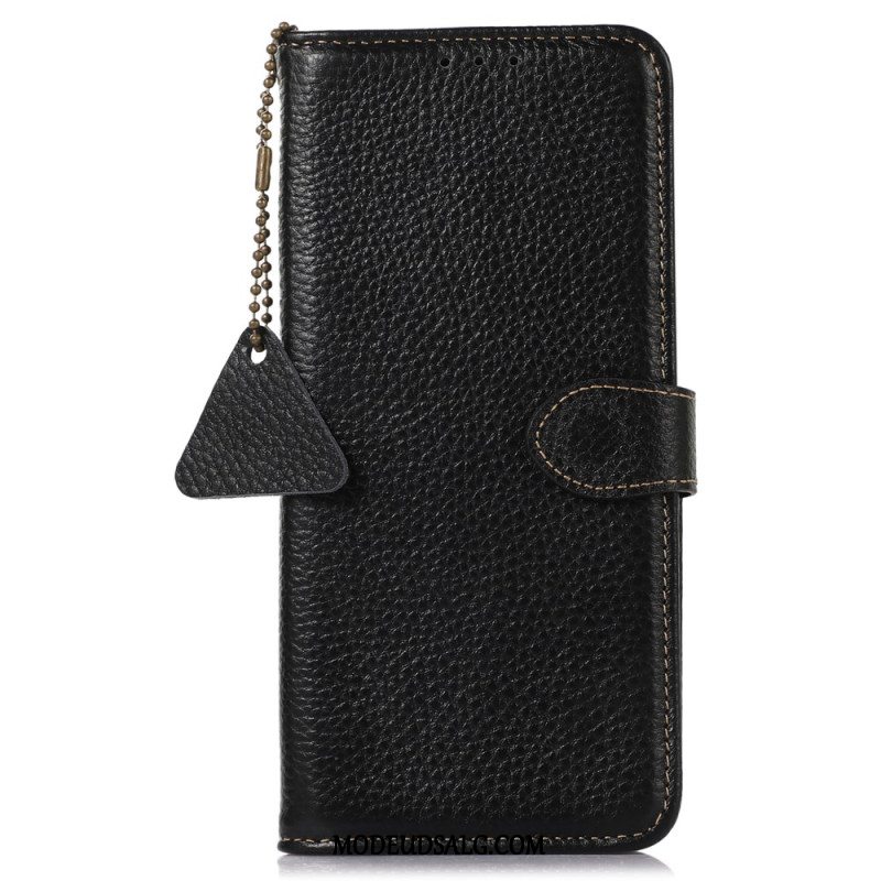 Læder Cover Xiaomi 14t Telefon Etui Ægte Læder Litchi Texture Rfid