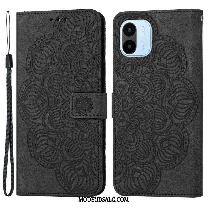 Læder Cover Xiaomi Redmi A1 Med Snor Strappy Mandala