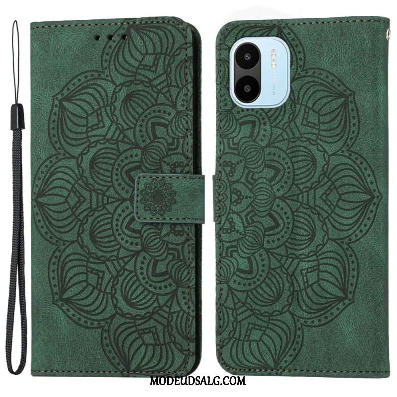 Læder Cover Xiaomi Redmi A1 Med Snor Strappy Mandala