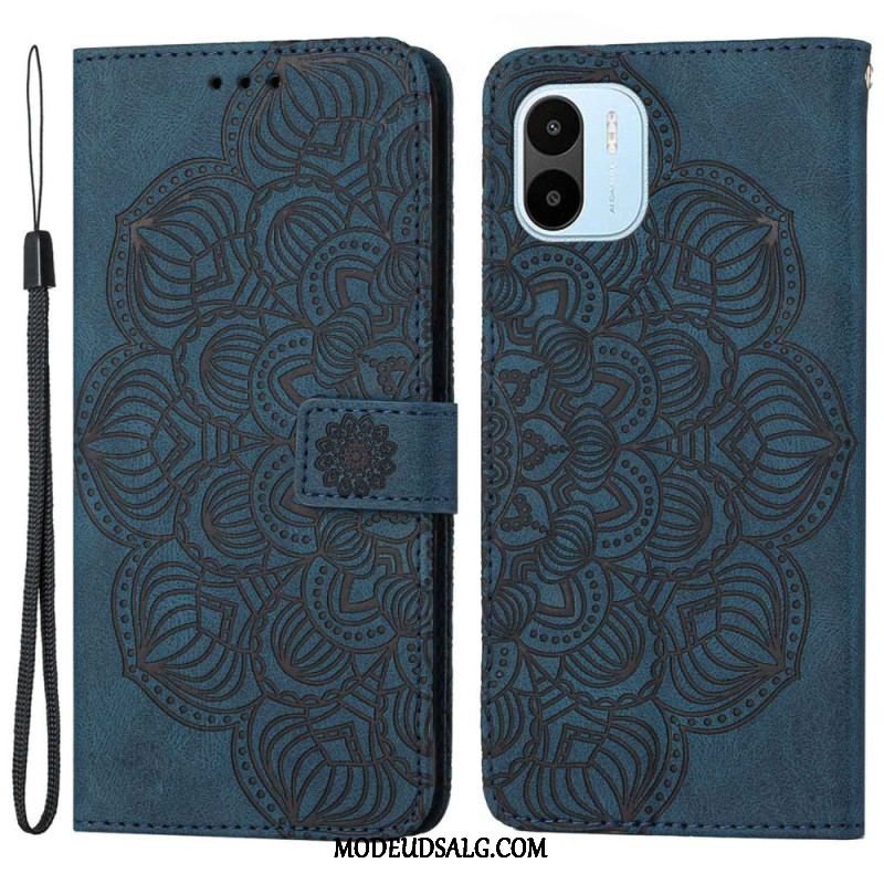 Læder Cover Xiaomi Redmi A1 Med Snor Strappy Mandala