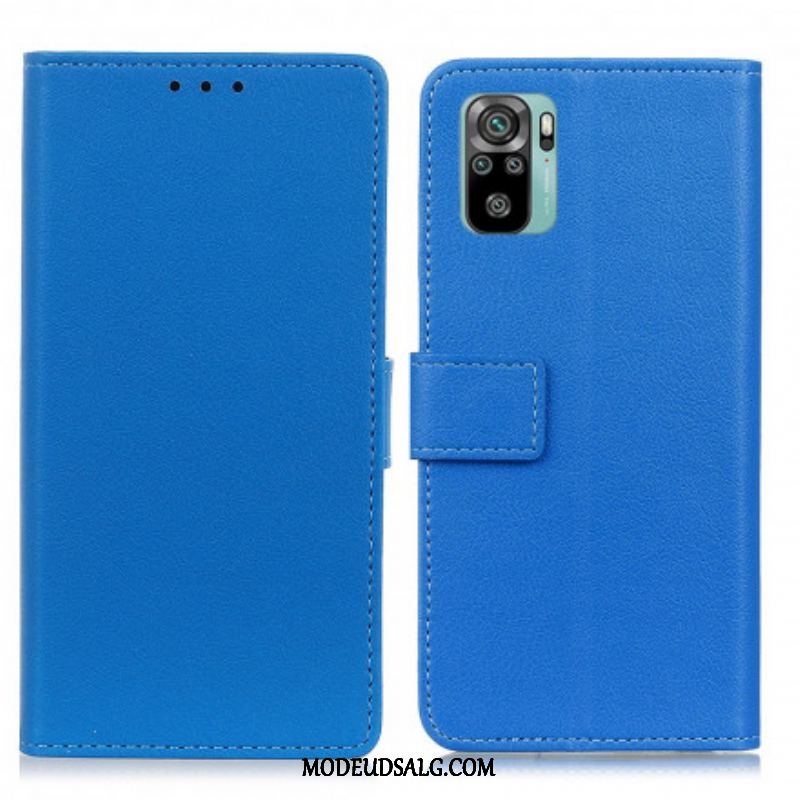 Læder Cover Xiaomi Redmi Note 10 / 10S Klassisk Kunstlæder