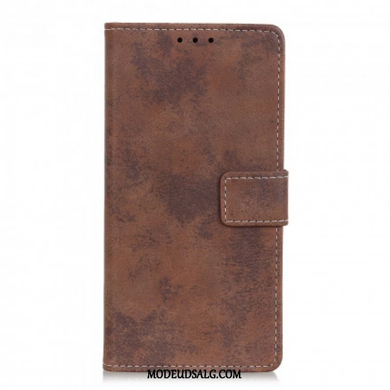 Læder Cover Xiaomi Redmi Note 10 / 10S Vintage Lædereffekt