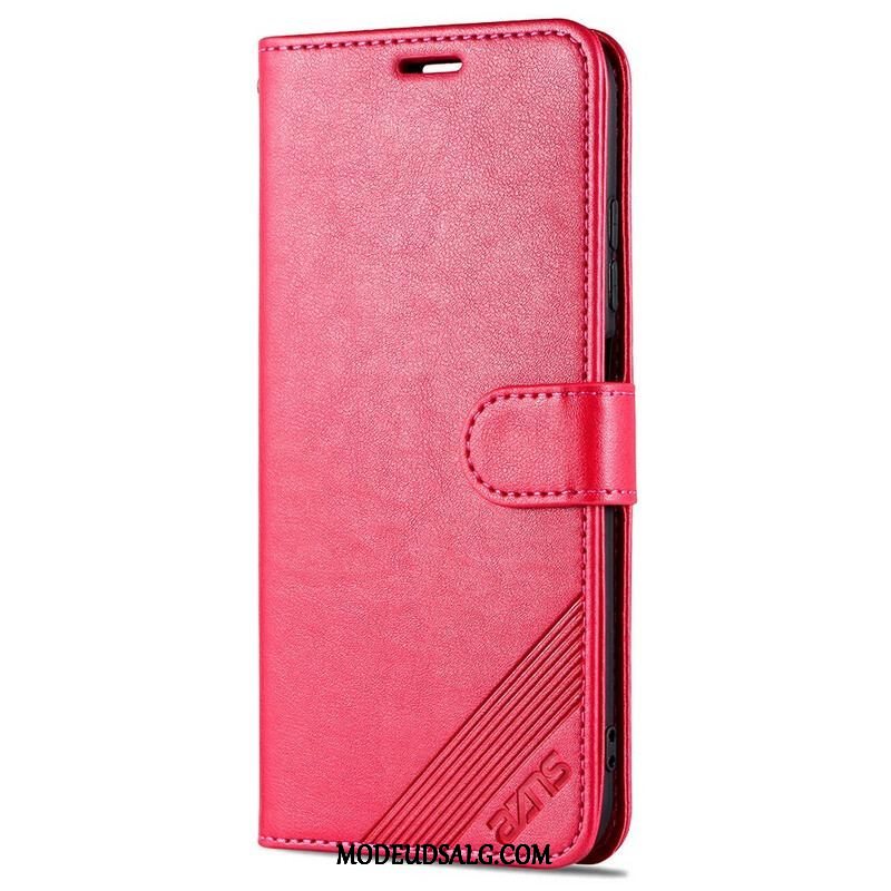 Læder Cover Xiaomi Redmi Note 10 5G Azns Luksus