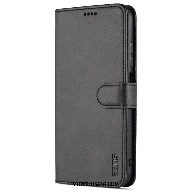 Læder Cover Xiaomi Redmi Note 10 5G Azns Lædereffekt