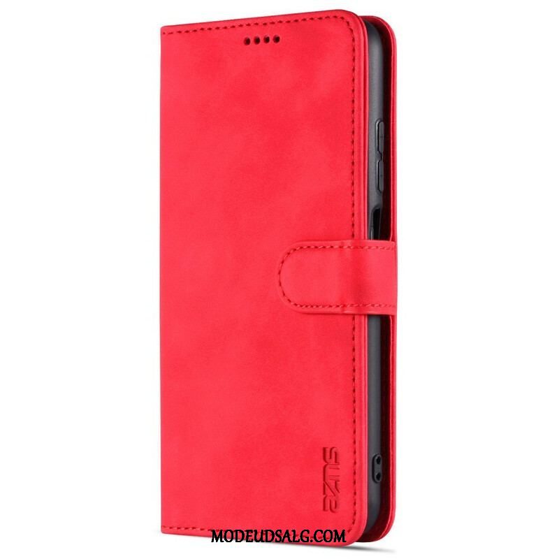 Læder Cover Xiaomi Redmi Note 10 5G Azns Lædereffekt