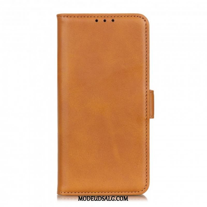 Læder Cover Xiaomi Redmi Note 10 5G Flip Cover Dobbelt Klap