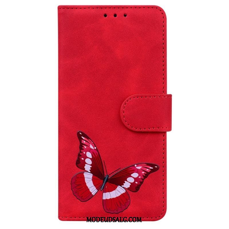 Læder Cover Xiaomi Redmi Note 10 Pro Skin-touch Butterfly