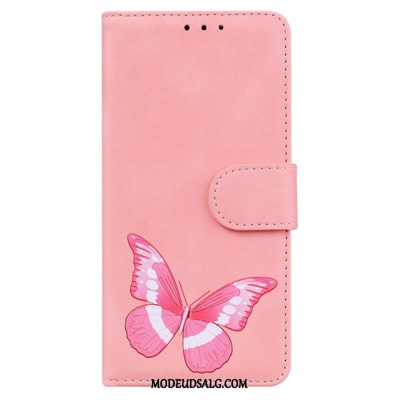 Læder Cover Xiaomi Redmi Note 10 Pro Skin-touch Butterfly