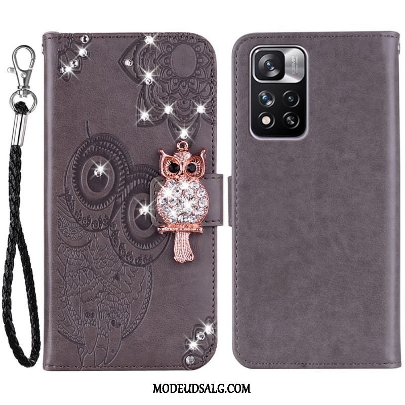 Læder Cover Xiaomi Redmi Note 11 Pro Plus 5G Ugle Mandala Og Charm