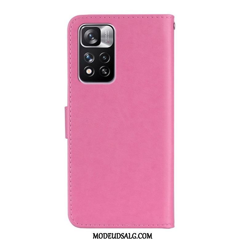 Læder Cover Xiaomi Redmi Note 11 Pro Plus 5G Ugle Mandala Og Charm