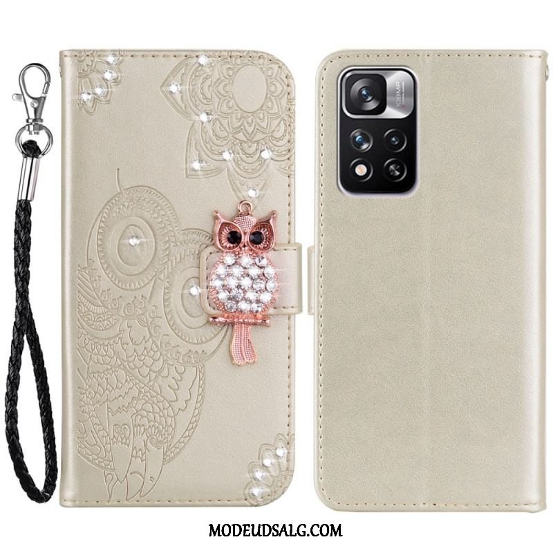 Læder Cover Xiaomi Redmi Note 11 Pro Plus 5G Ugle Mandala Og Charm