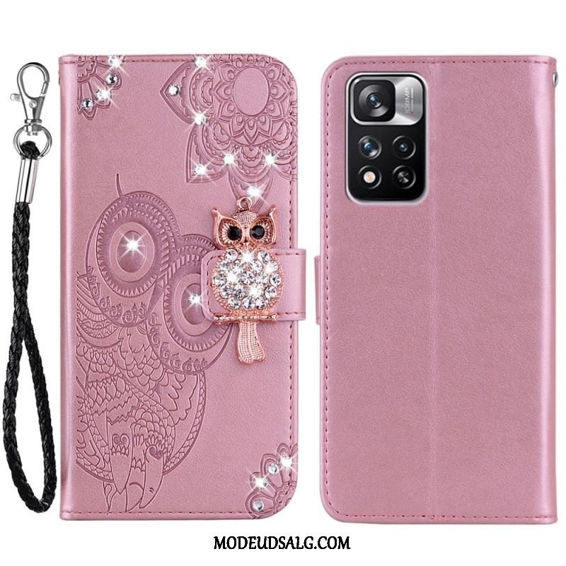 Læder Cover Xiaomi Redmi Note 11 Pro Plus 5G Ugle Mandala Og Charm