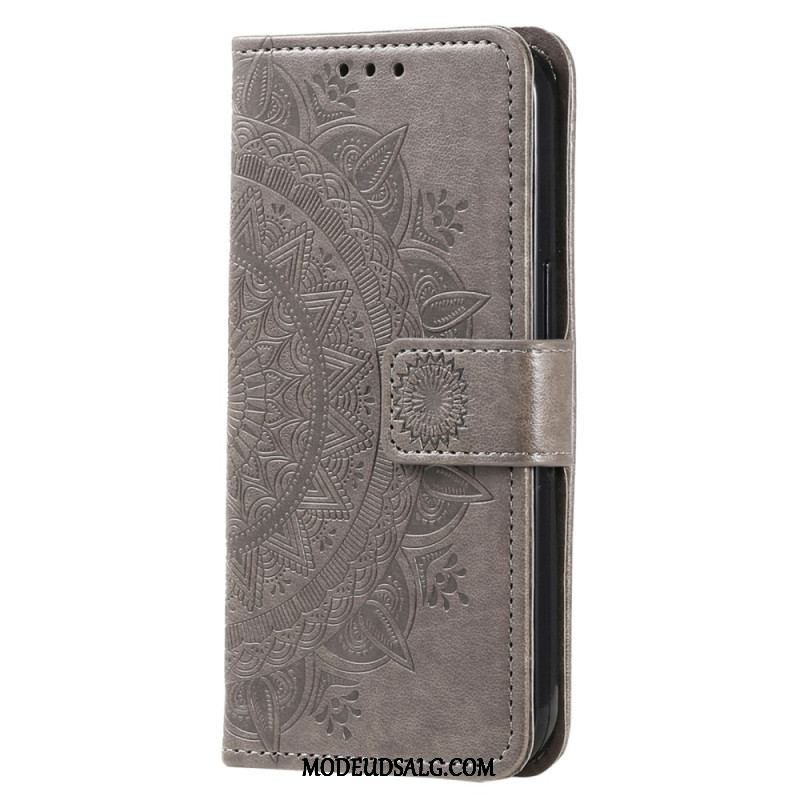 Læder Cover Xiaomi Redmi Note 12 4G Mandala Sun Med Snor