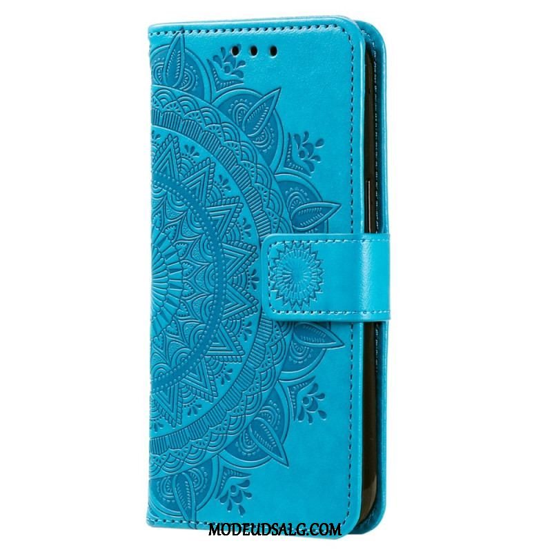 Læder Cover Xiaomi Redmi Note 12 4G Mandala Sun Med Snor