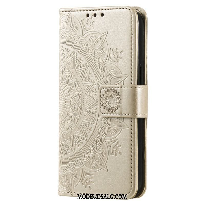 Læder Cover Xiaomi Redmi Note 12 4G Mandala Sun Med Snor