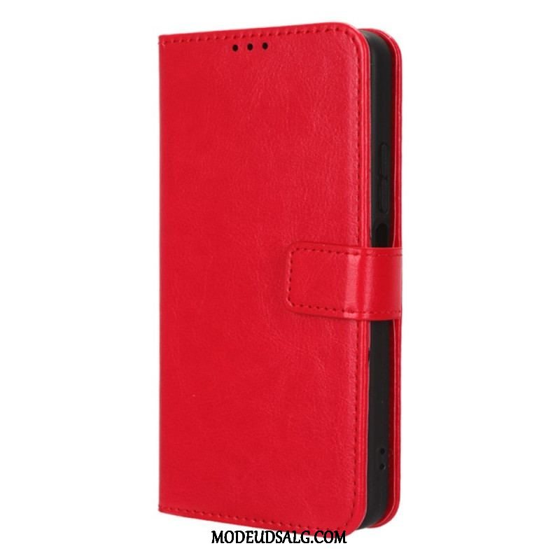 Læder Cover Xiaomi Redmi Note 12 4G Prangende Kunstlæder