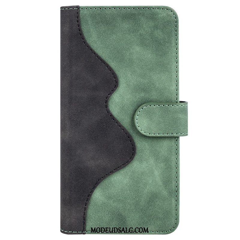 Læder Cover Xiaomi Redmi Note 13 4g Telefon Etui Tofarvet Design