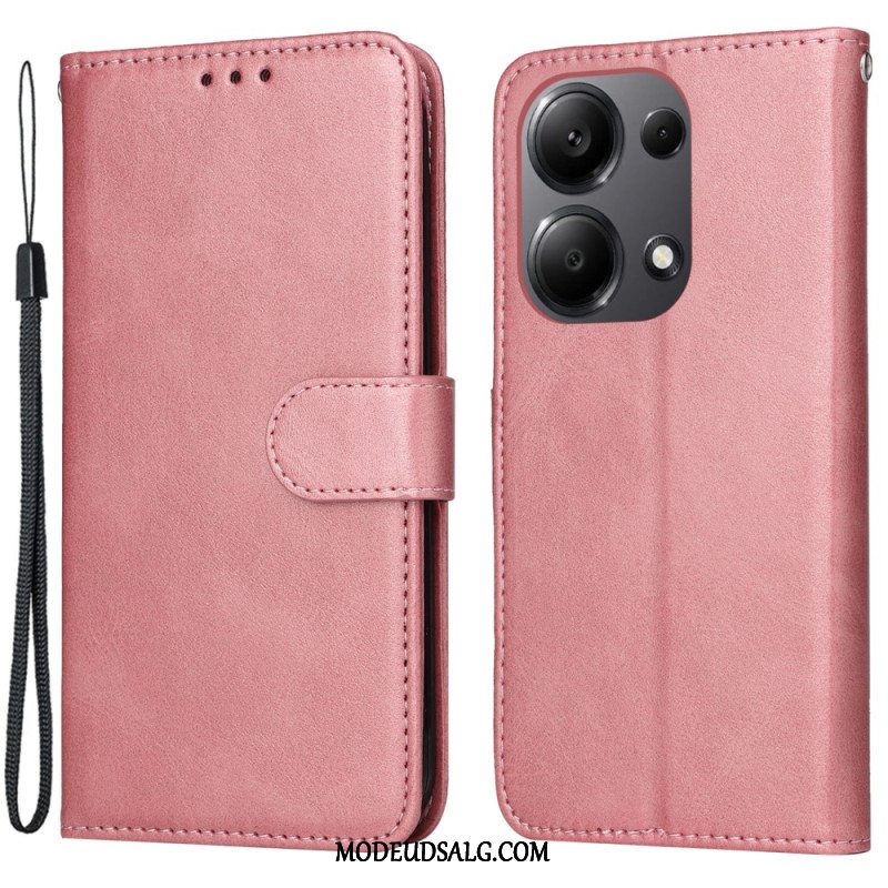 Læder Cover Xiaomi Redmi Note 13 Pro 4g Telefon Etui Læderrem Stil