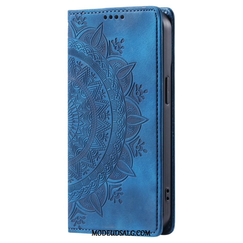 Læder Cover Xiaomi Redmi Note 13 Pro 4g Telefon Etui Mandala Ruskindseffekt