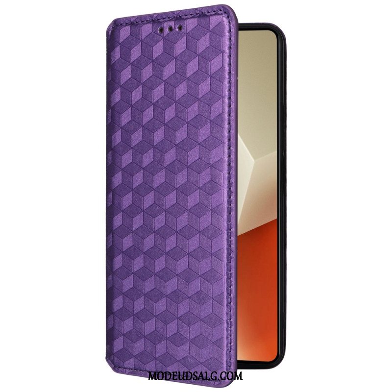 Læder Cover Xiaomi Redmi Note 13 Pro 5g Telefon Etui 3d Kuber