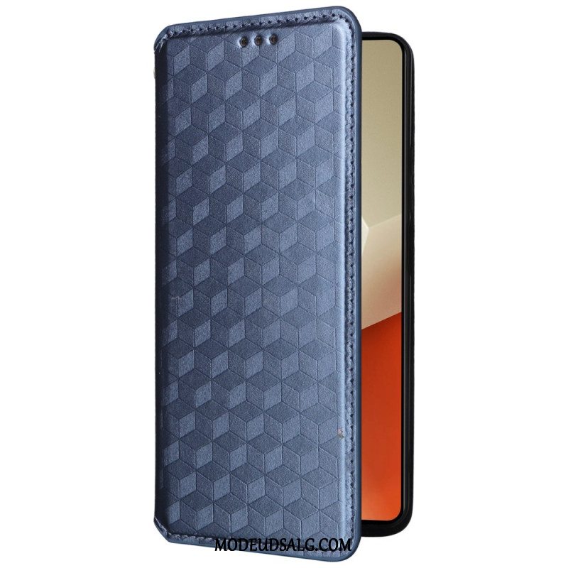 Læder Cover Xiaomi Redmi Note 13 Pro 5g Telefon Etui 3d Kuber