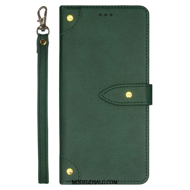 Læder Cover Xiaomi Redmi Note 13 Pro 5g Telefon Etui Idewei Dekorative Nitter