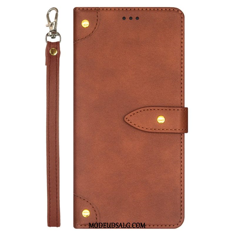 Læder Cover Xiaomi Redmi Note 13 Pro 5g Telefon Etui Idewei Dekorative Nitter