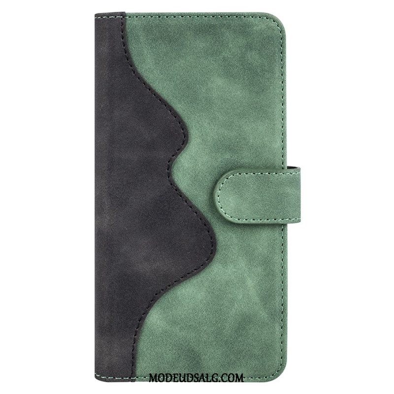 Læder Cover Xiaomi Redmi Note 13 Pro 5g Telefon Etui Tofarvet Design