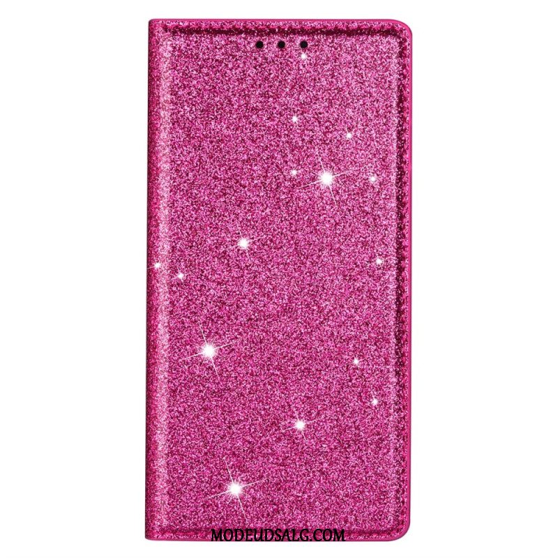 Læder Cover iPhone 16 Pro Glitter