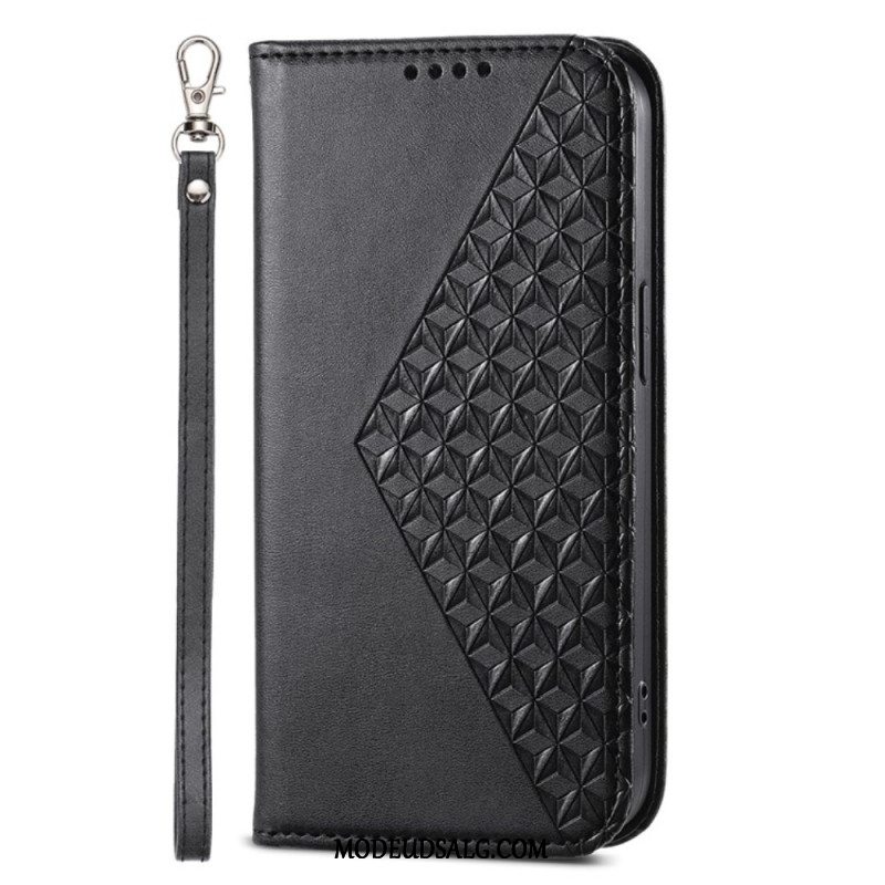 Læder Cover iPhone 16 Pro Telefon Etui Diamanter