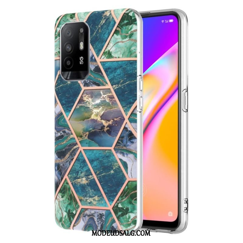 Mobilcover Oppo A94 5G Prangende Geometrisk Marmor