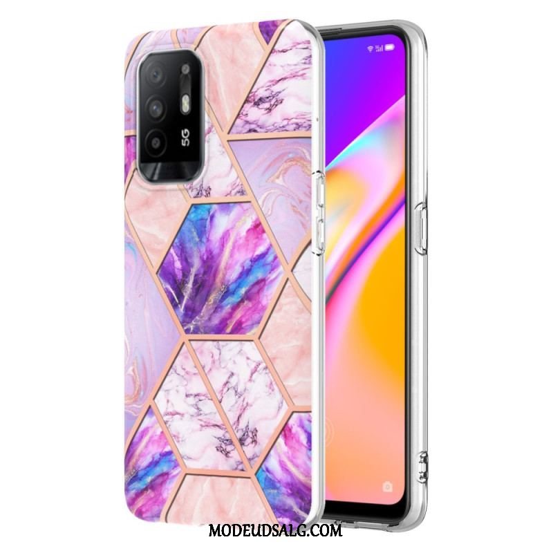 Mobilcover Oppo A94 5G Prangende Geometrisk Marmor