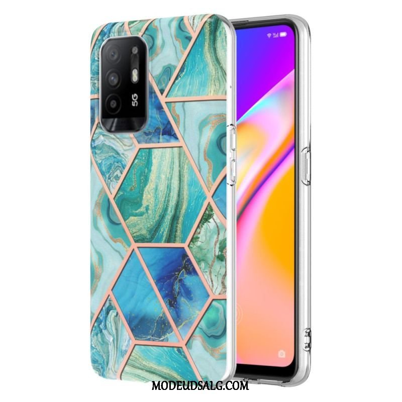 Mobilcover Oppo A94 5G Prangende Geometrisk Marmor