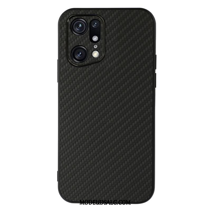 Mobilcover Oppo Find X5 Pro Carbon Fiber Tekstur I Lædereffekt