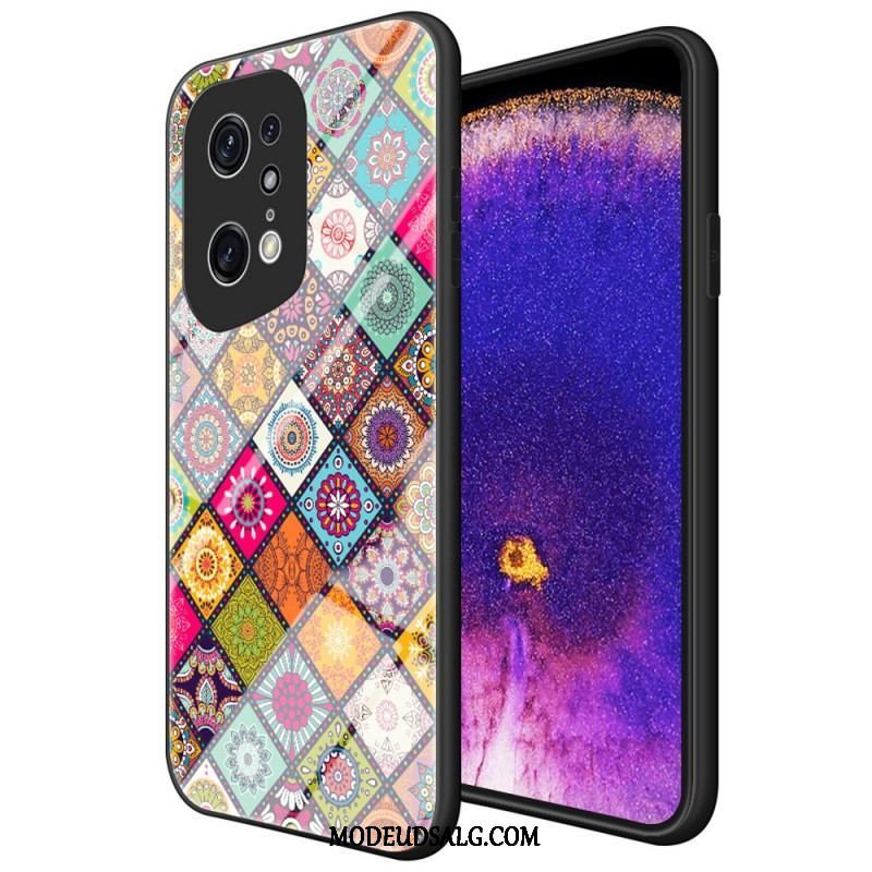 Mobilcover Oppo Find X5 Pro Patchwork Magnetisk Holder