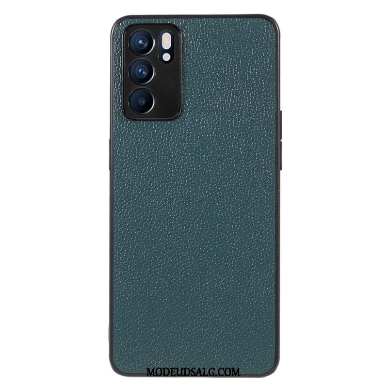 Mobilcover Oppo Reno 6 5G Ægte Litchi Læder