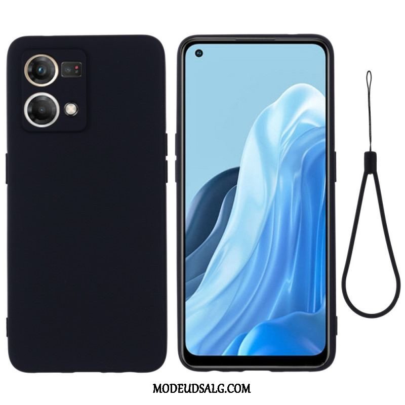 Mobilcover Oppo Reno 7 Flydende Silikone Med Snor