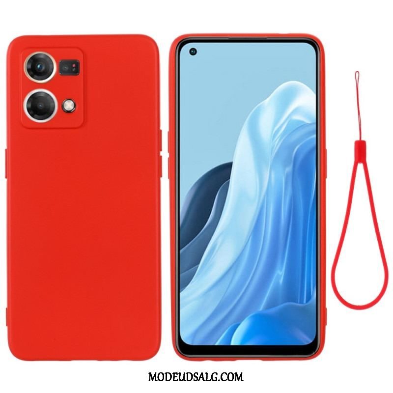 Mobilcover Oppo Reno 7 Flydende Silikone Med Snor