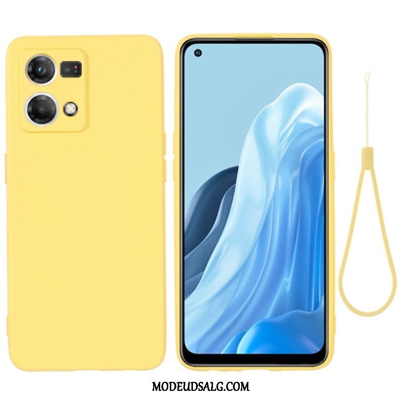 Mobilcover Oppo Reno 7 Flydende Silikone Med Snor